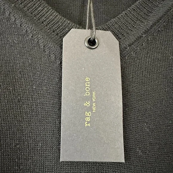 NWT Rag & Bone Men's Huxley Cashmere V-neck Sweater Black